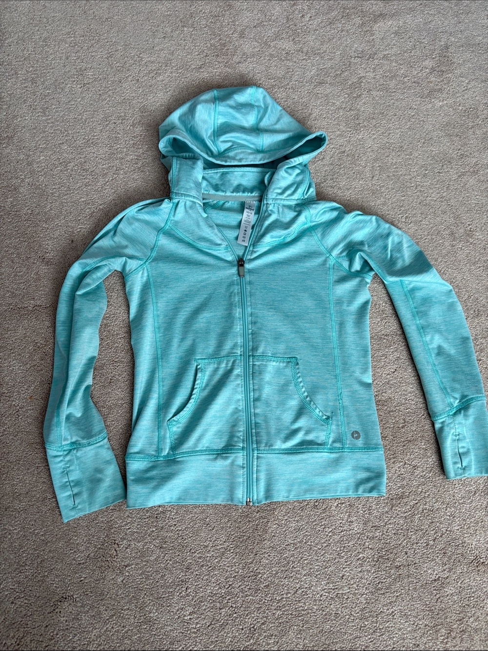 90 Degree By Reflex Girls Aqua Zip Hoodie